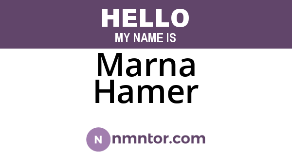 Marna Hamer