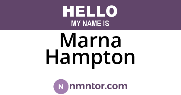 Marna Hampton
