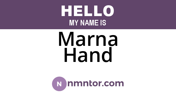Marna Hand