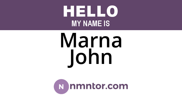Marna John