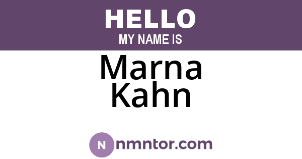 Marna Kahn