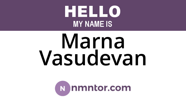 Marna Vasudevan