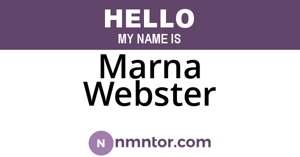 Marna Webster