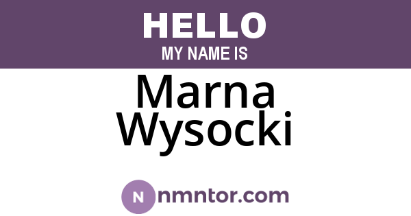 Marna Wysocki