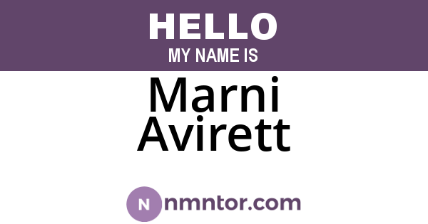 Marni Avirett