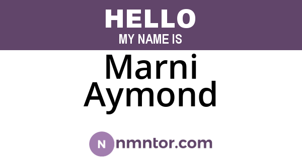 Marni Aymond