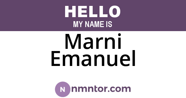 Marni Emanuel