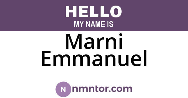 Marni Emmanuel