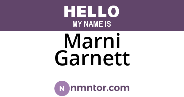 Marni Garnett