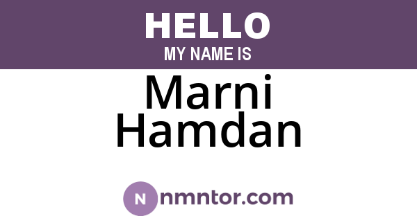 Marni Hamdan