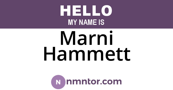 Marni Hammett