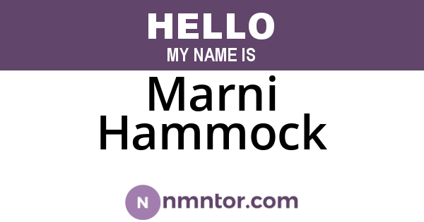 Marni Hammock