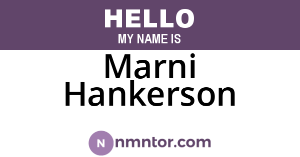 Marni Hankerson