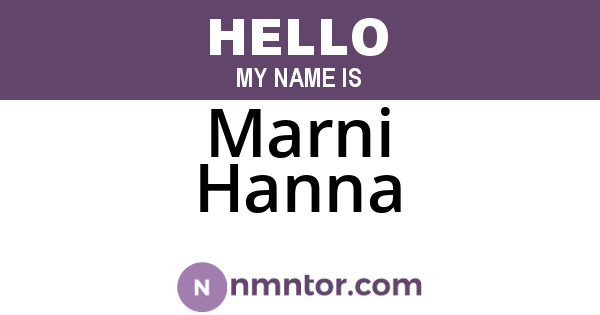Marni Hanna