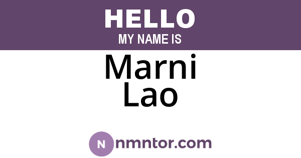 Marni Lao