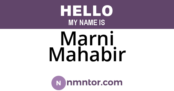 Marni Mahabir