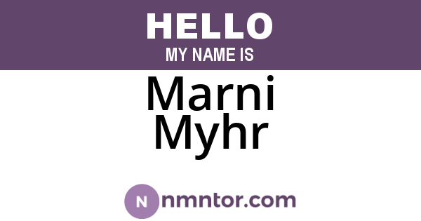 Marni Myhr