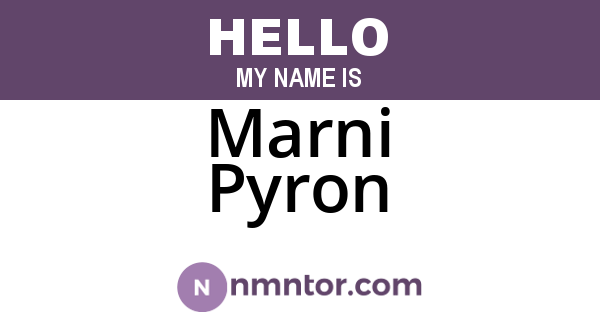 Marni Pyron