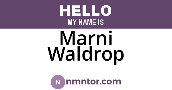 Marni Waldrop