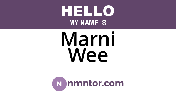 Marni Wee