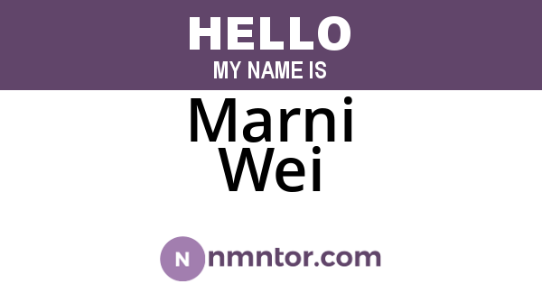Marni Wei