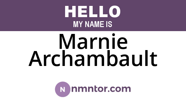 Marnie Archambault