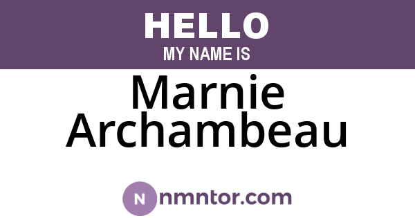 Marnie Archambeau