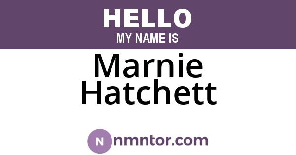 Marnie Hatchett