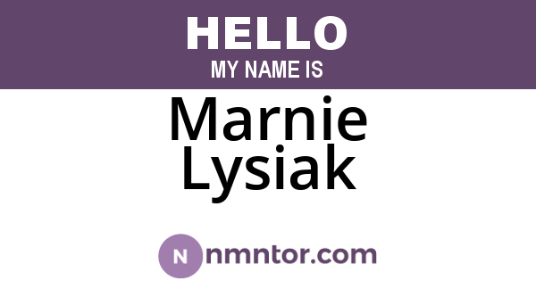 Marnie Lysiak