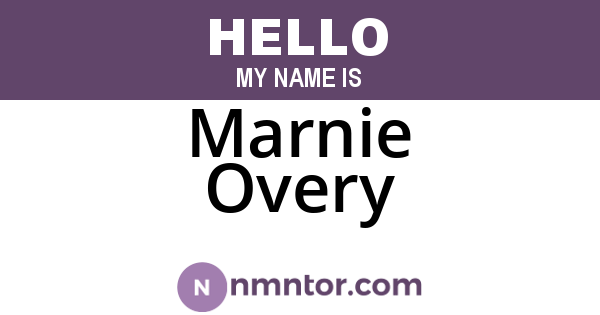Marnie Overy