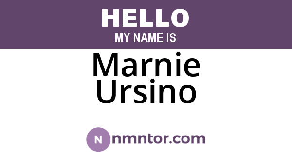 Marnie Ursino