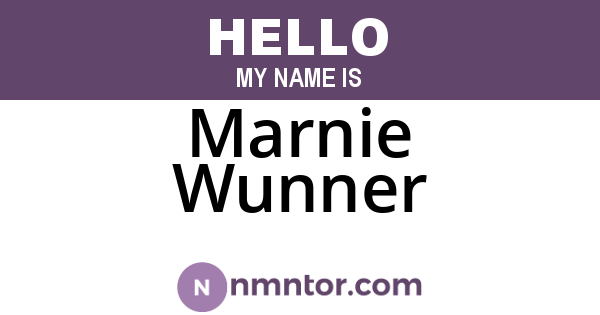 Marnie Wunner