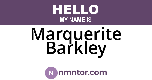 Marquerite Barkley