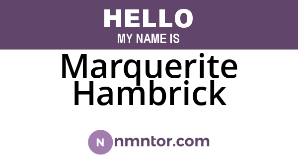 Marquerite Hambrick