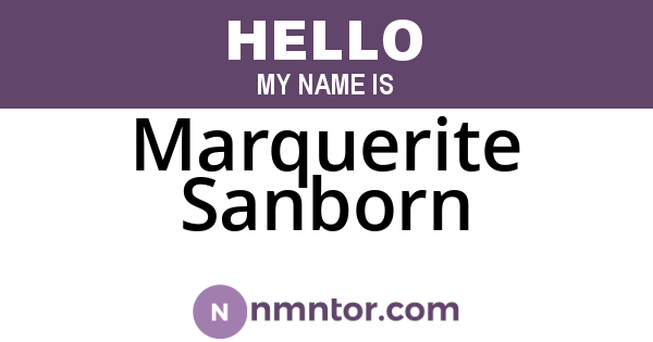 Marquerite Sanborn