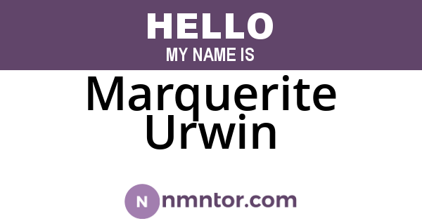 Marquerite Urwin