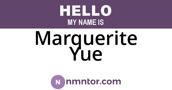 Marquerite Yue