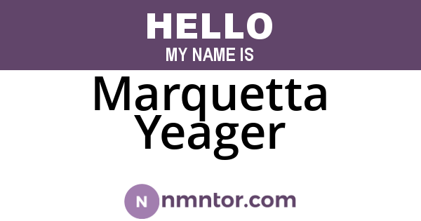 Marquetta Yeager