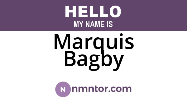 Marquis Bagby