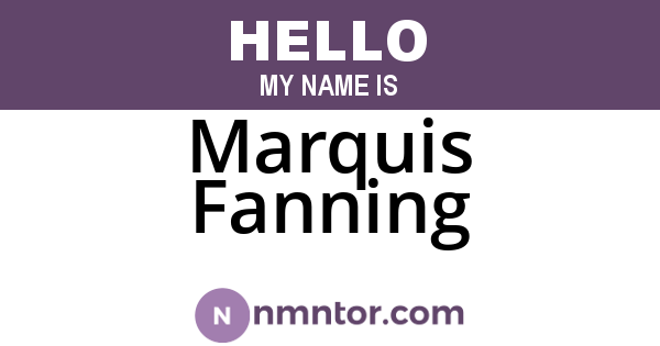 Marquis Fanning