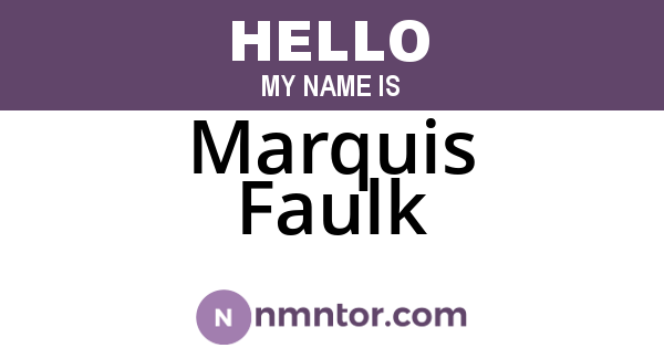 Marquis Faulk