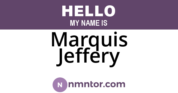 Marquis Jeffery