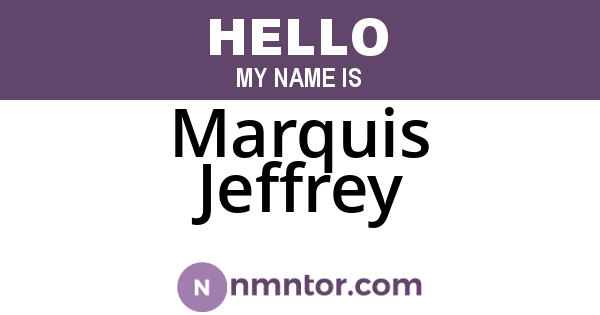 Marquis Jeffrey