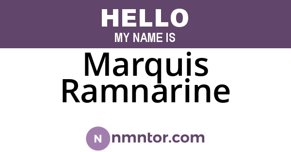 Marquis Ramnarine