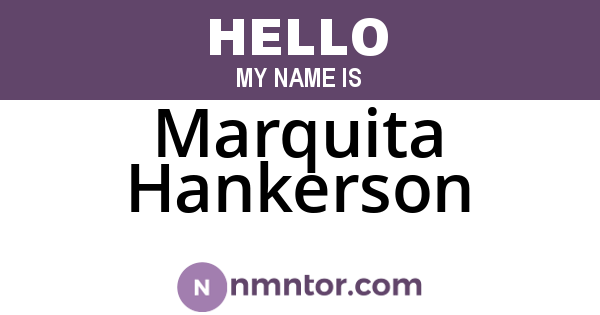 Marquita Hankerson