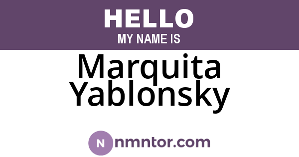 Marquita Yablonsky