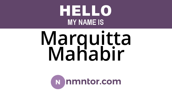 Marquitta Mahabir