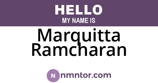 Marquitta Ramcharan