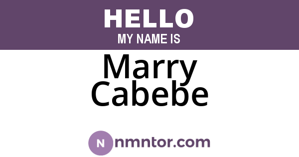 Marry Cabebe