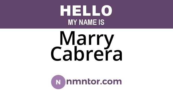 Marry Cabrera
